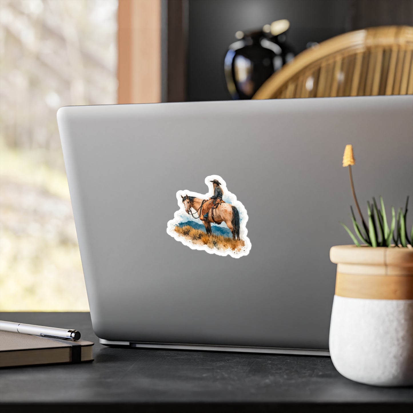 "Taz" Appaloosa Cowgirl Kiss-Cut Vinyl Sticker — Western Ranch Decal