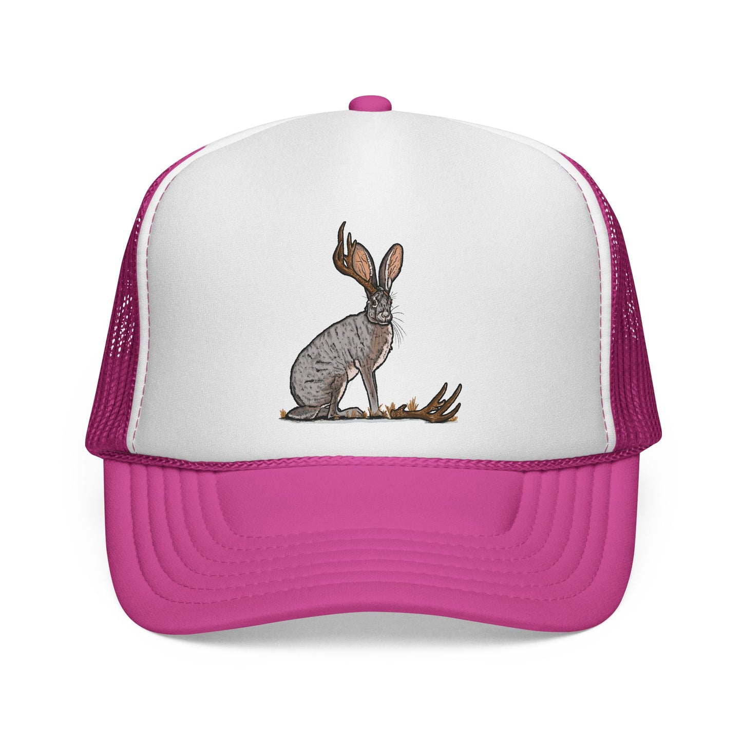 Lucky Shed Hat | Jackalope Shed Antler Illustration Mesh Hat