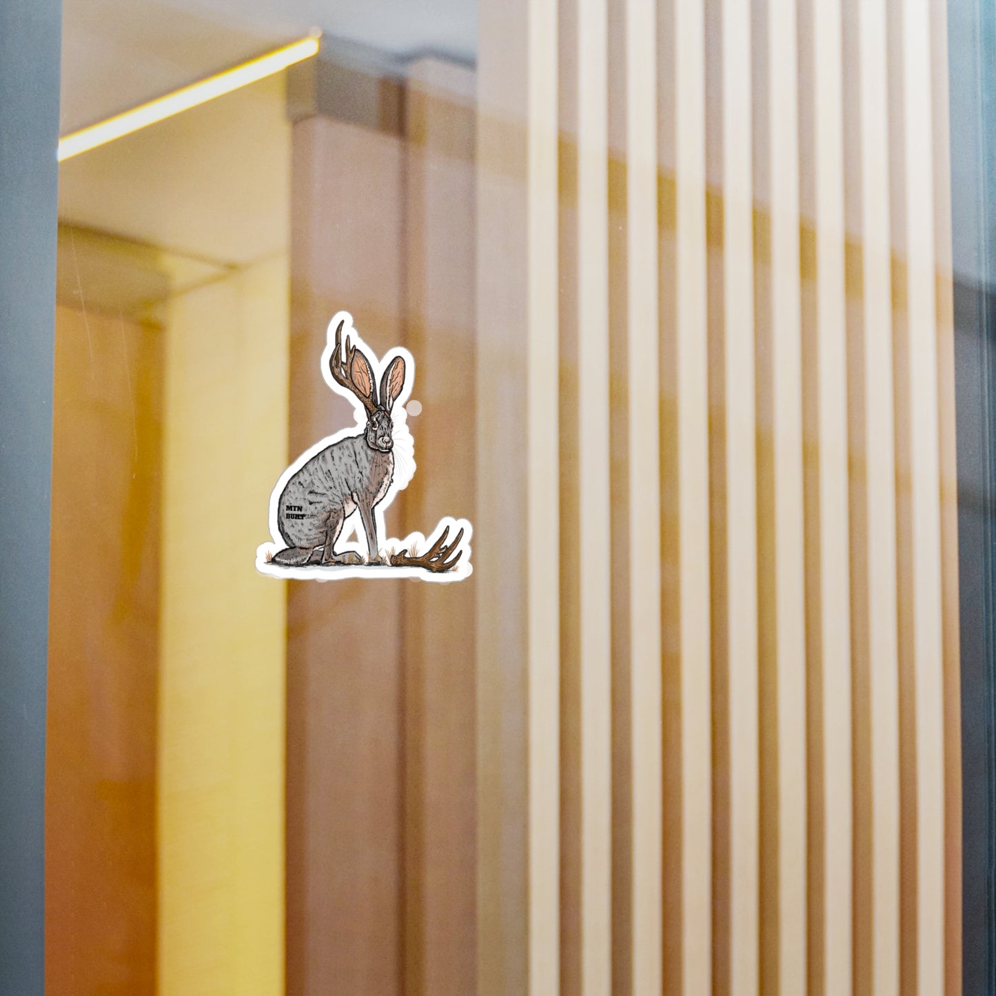 Jackalope Shed Buck Kiss-Cut Vinyl Decal | Mythical Rabbit Sticker