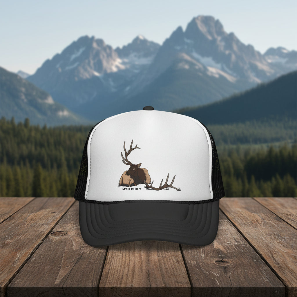 "The Dream" Elk Shed Antler Sketch Trucker Cap | Wildlife Hunting Hat