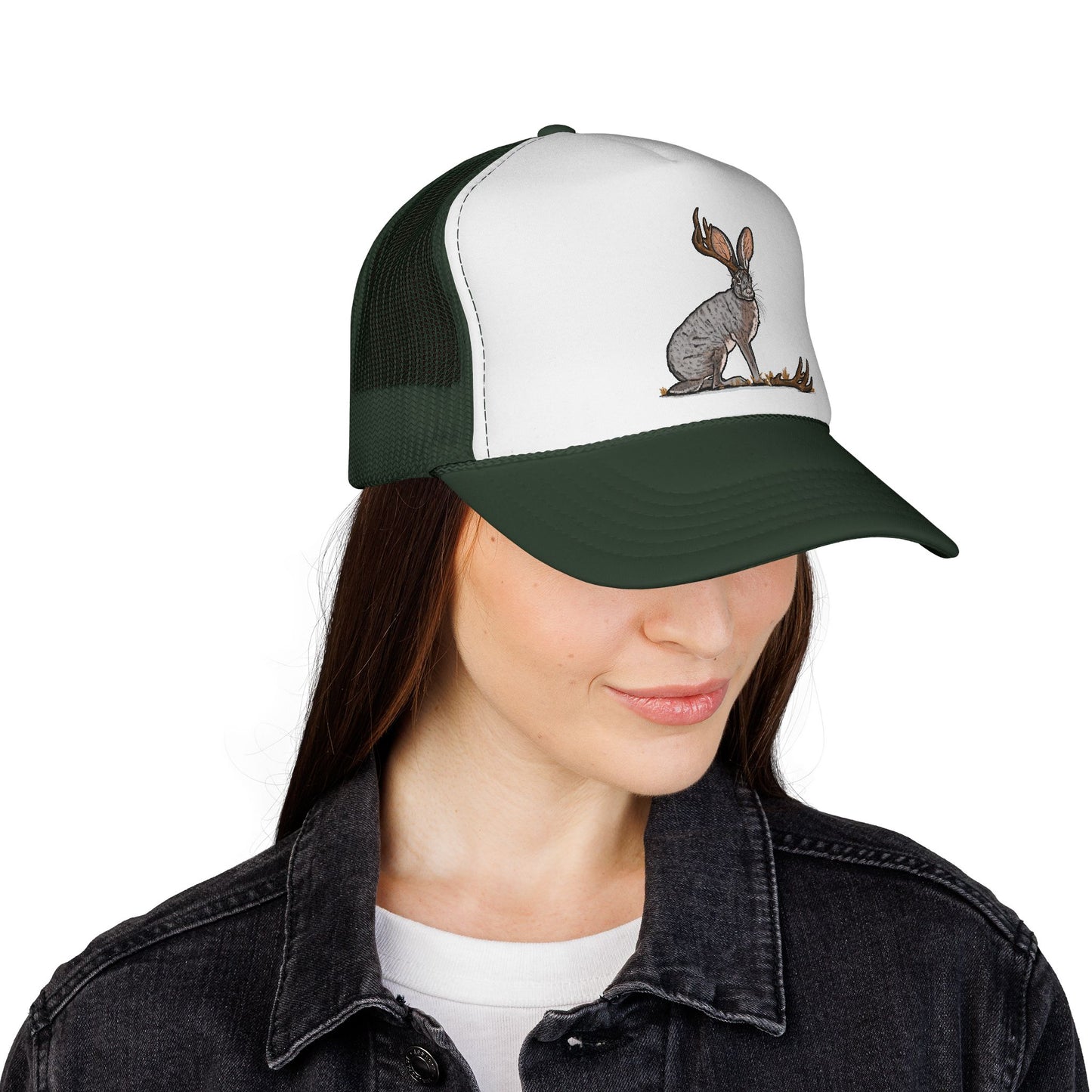Lucky Shed Hat | Jackalope Shed Antler Illustration Mesh Hat