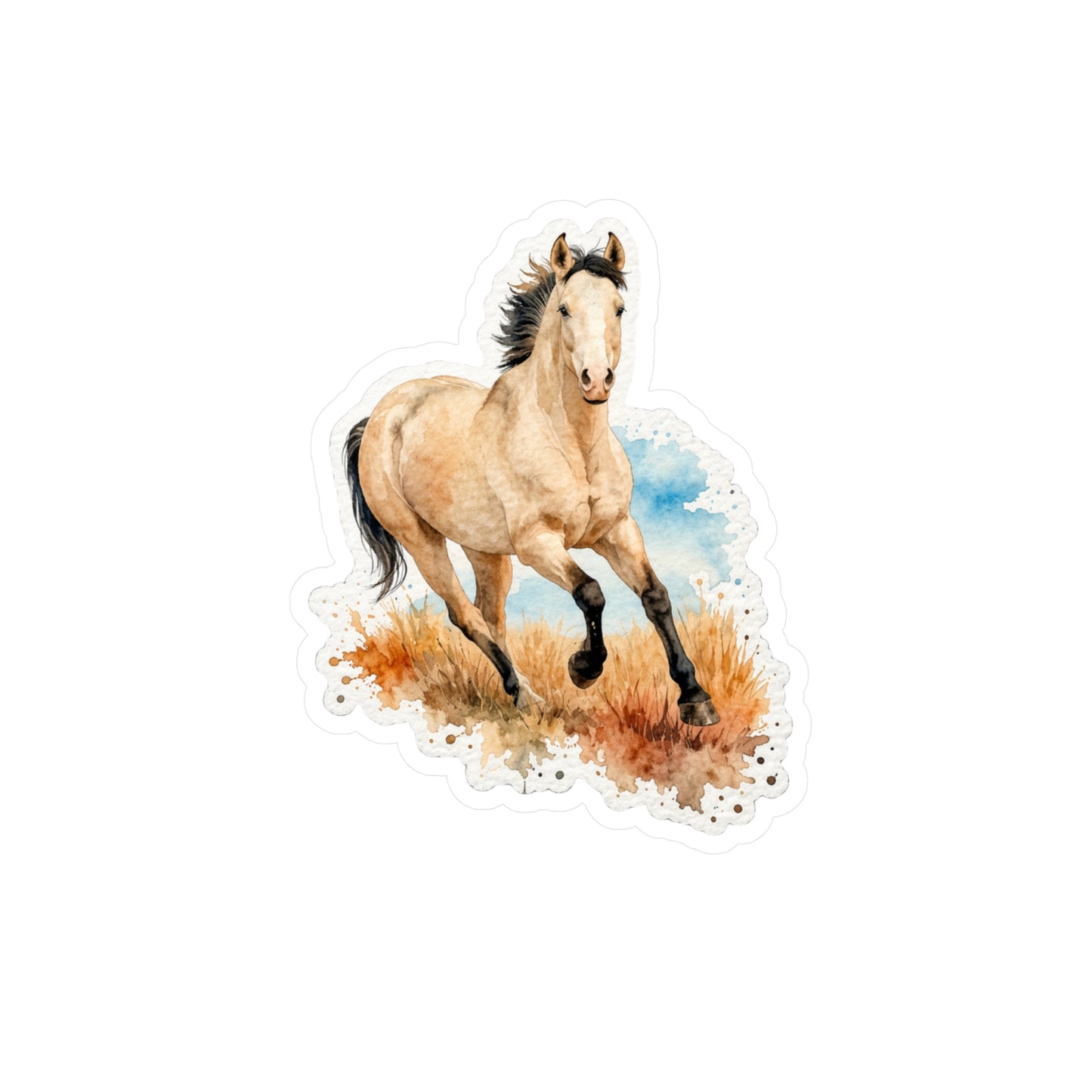 "Taz" Buckskin Appaloosa Horse Kiss-Cut Vinyl Sticker — Watercolor Equestrian Decal