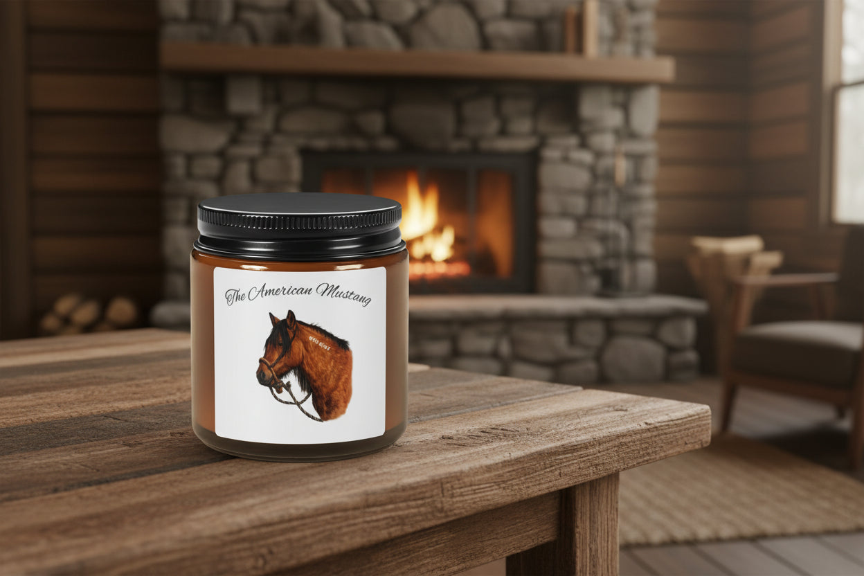 American Mustang Candle | Amber Jar Soy Candle