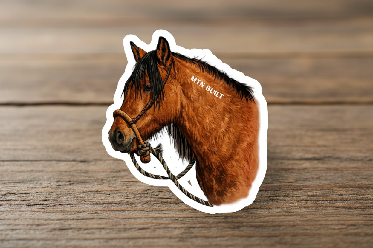 MTN BUILT Mustang Horse Kiss-Cut Vinyl Decal | Horse Sticker