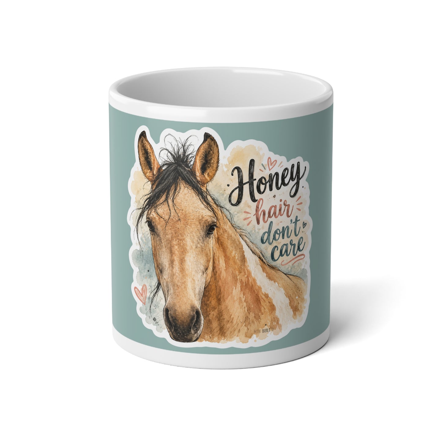 Horse Jumbo Mug 20oz – "Honey Hair Don’t Care" Rustic Pony Coffee Cup