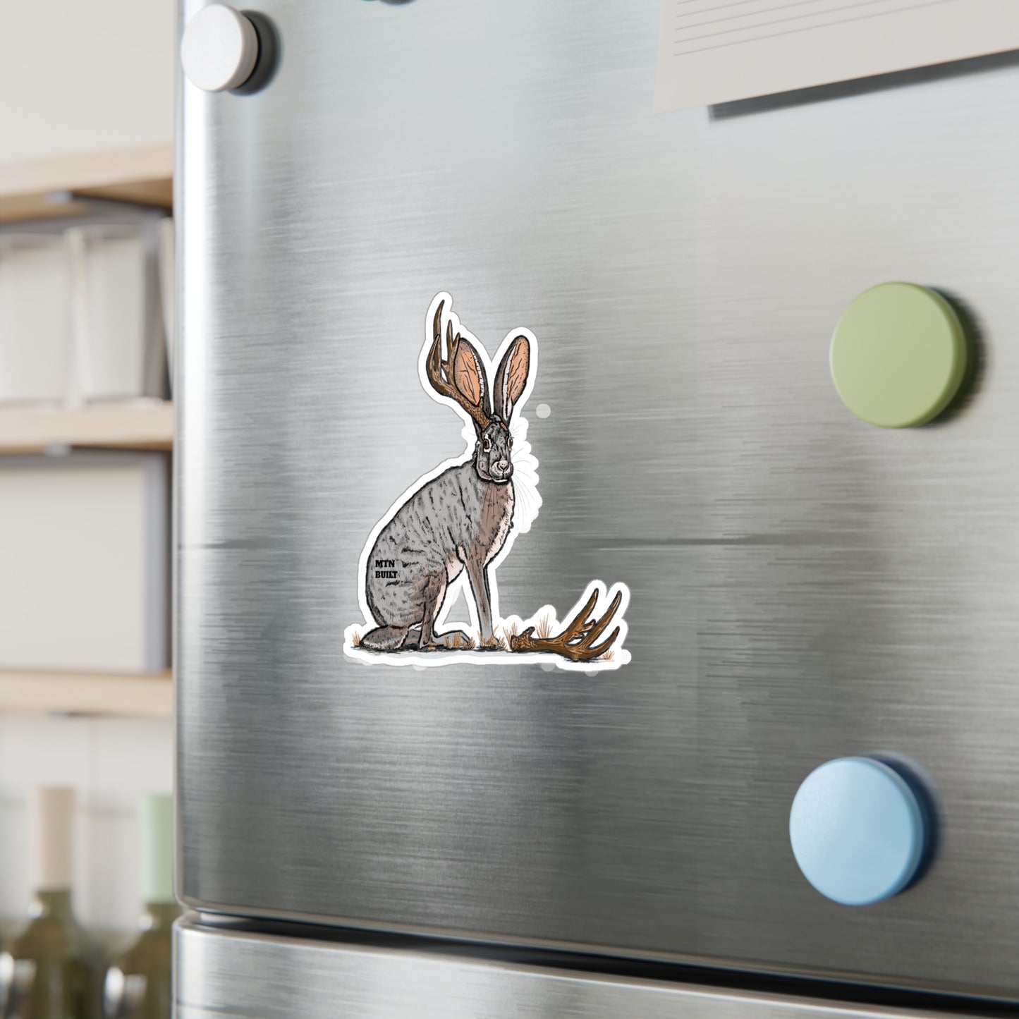 Jackalope Shed Buck Kiss-Cut Vinyl Decal | Mythical Rabbit Sticker