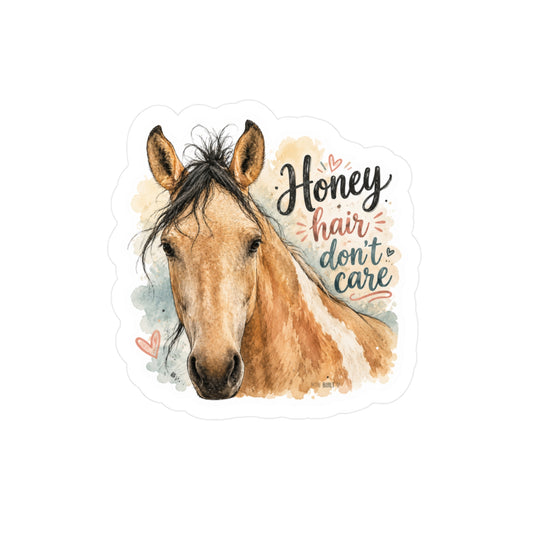 "Honey Hair Don't Care" vinyl sticker