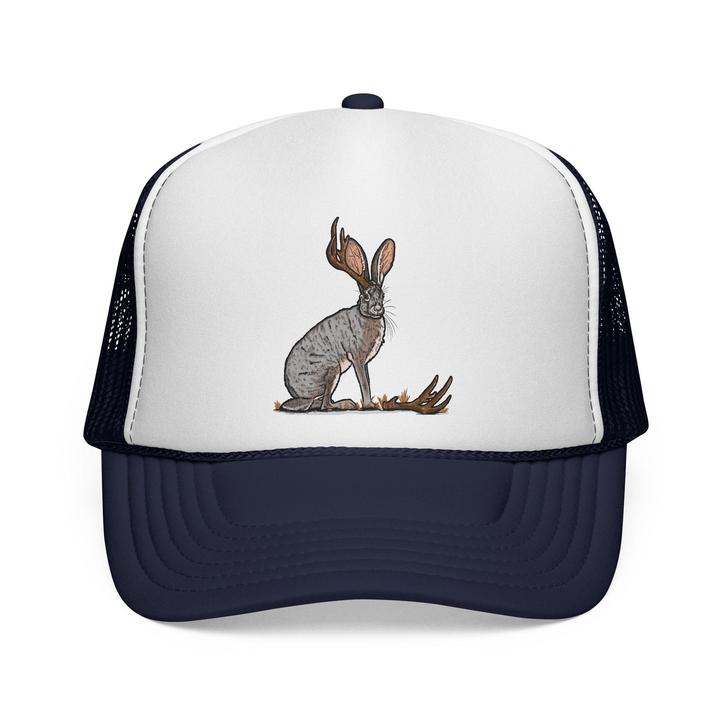 Lucky Shed Hat | Jackalope Shed Antler Illustration Mesh Hat