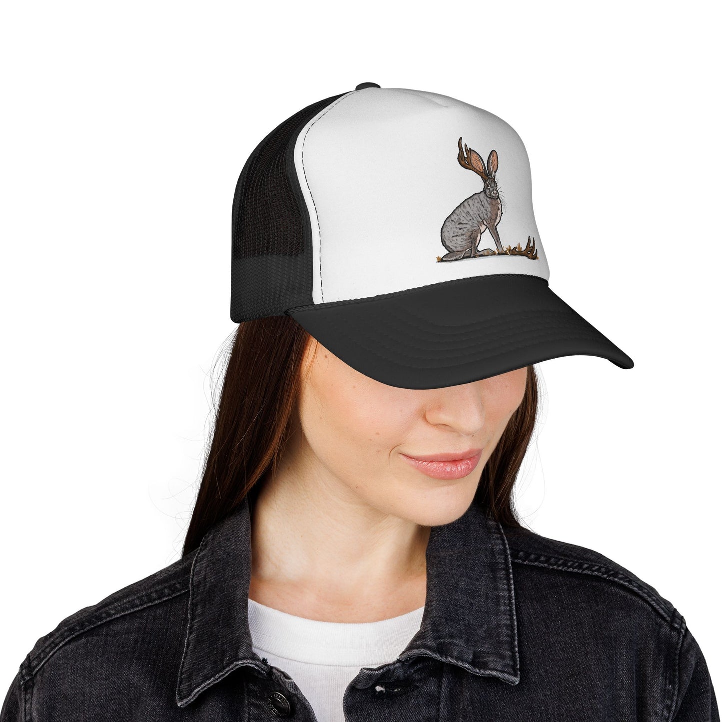 Lucky Shed Hat | Jackalope Shed Antler Illustration Mesh Hat