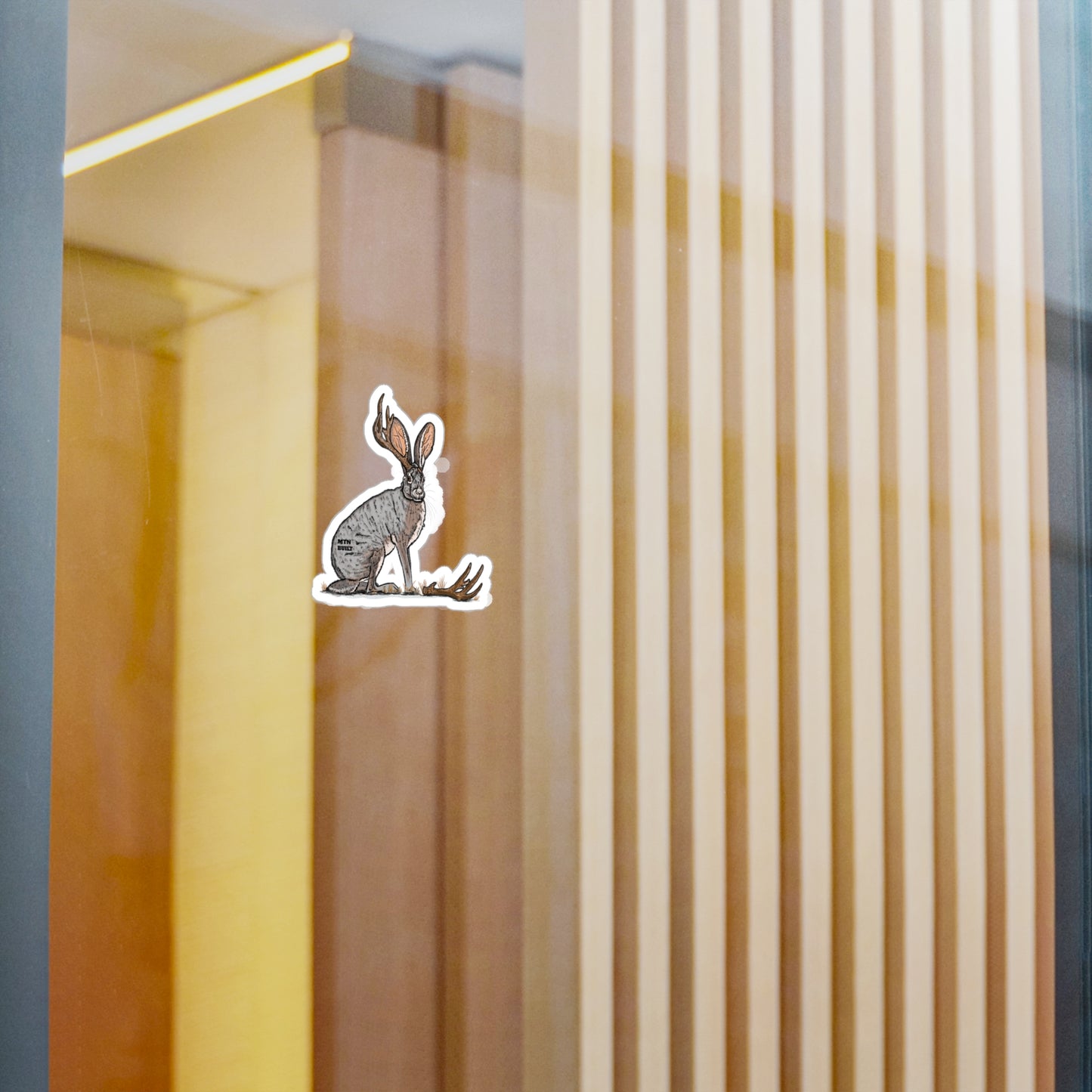 Jackalope Shed Buck Kiss-Cut Vinyl Decal | Mythical Rabbit Sticker