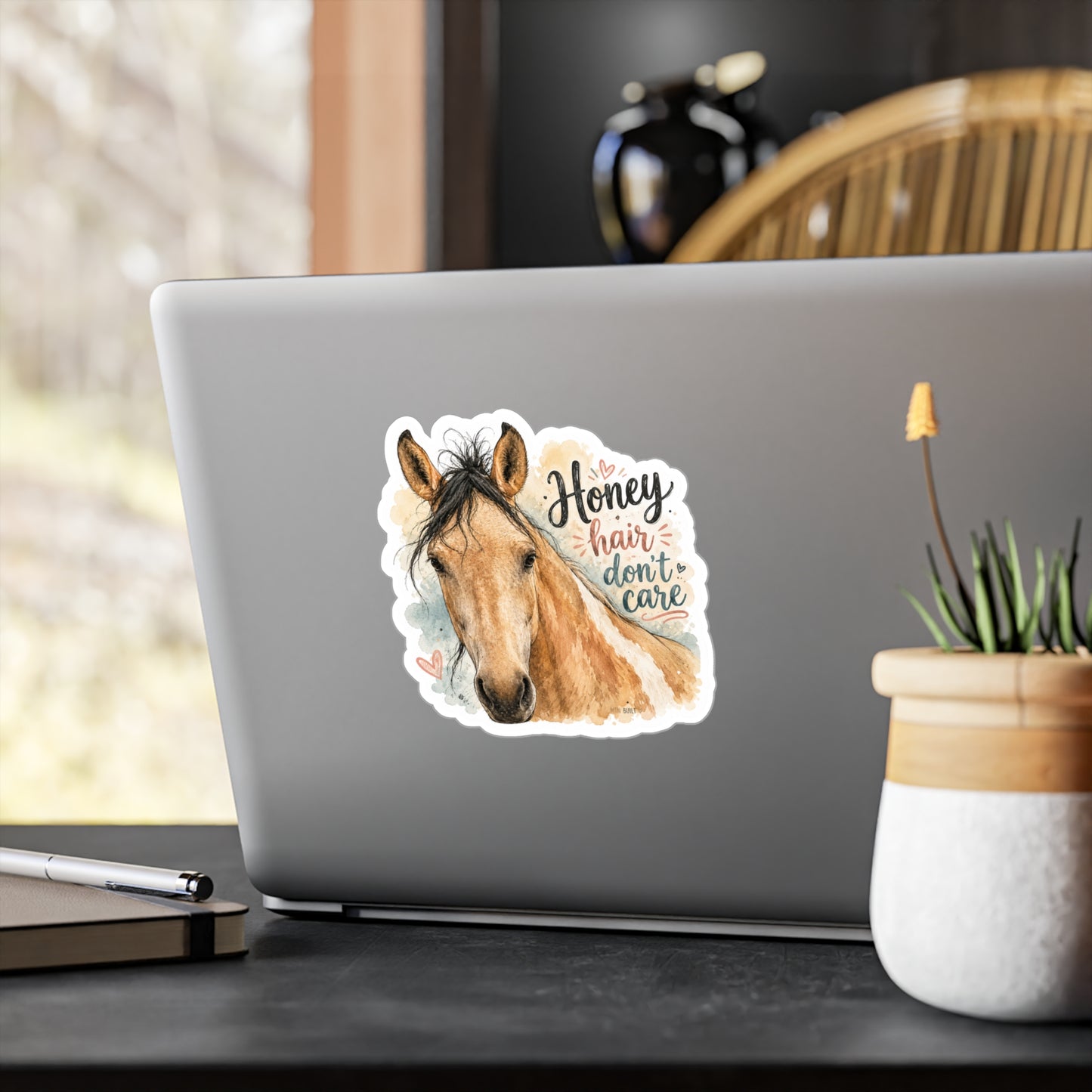 "Honey Hair Don't Care" vinyl sticker