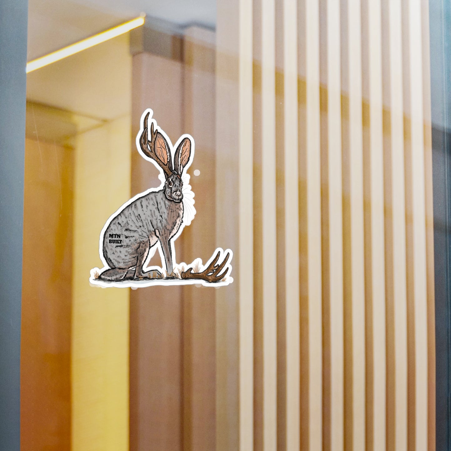 Jackalope Shed Buck Kiss-Cut Vinyl Decal | Mythical Rabbit Sticker