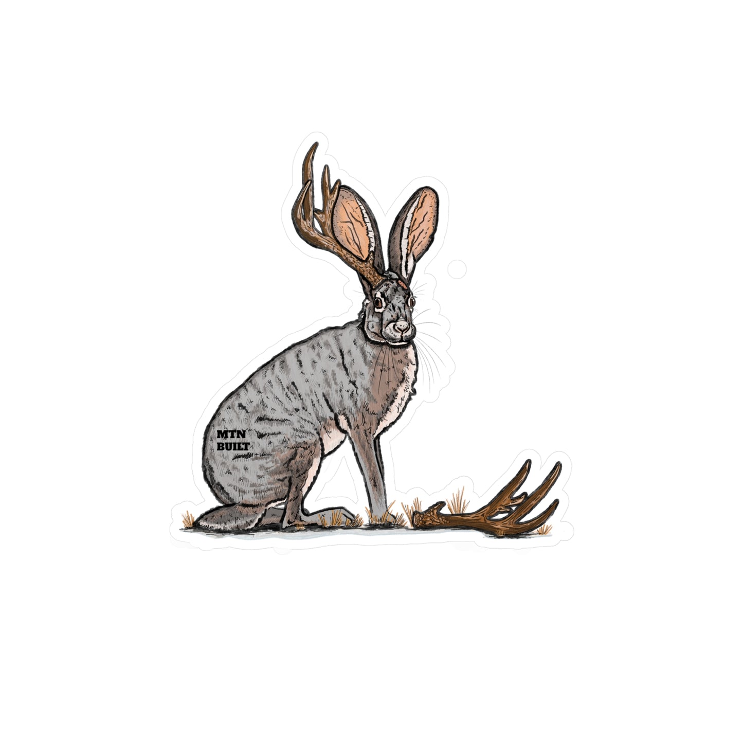 Jackalope Shed Buck Kiss-Cut Vinyl Decal | Mythical Rabbit Sticker