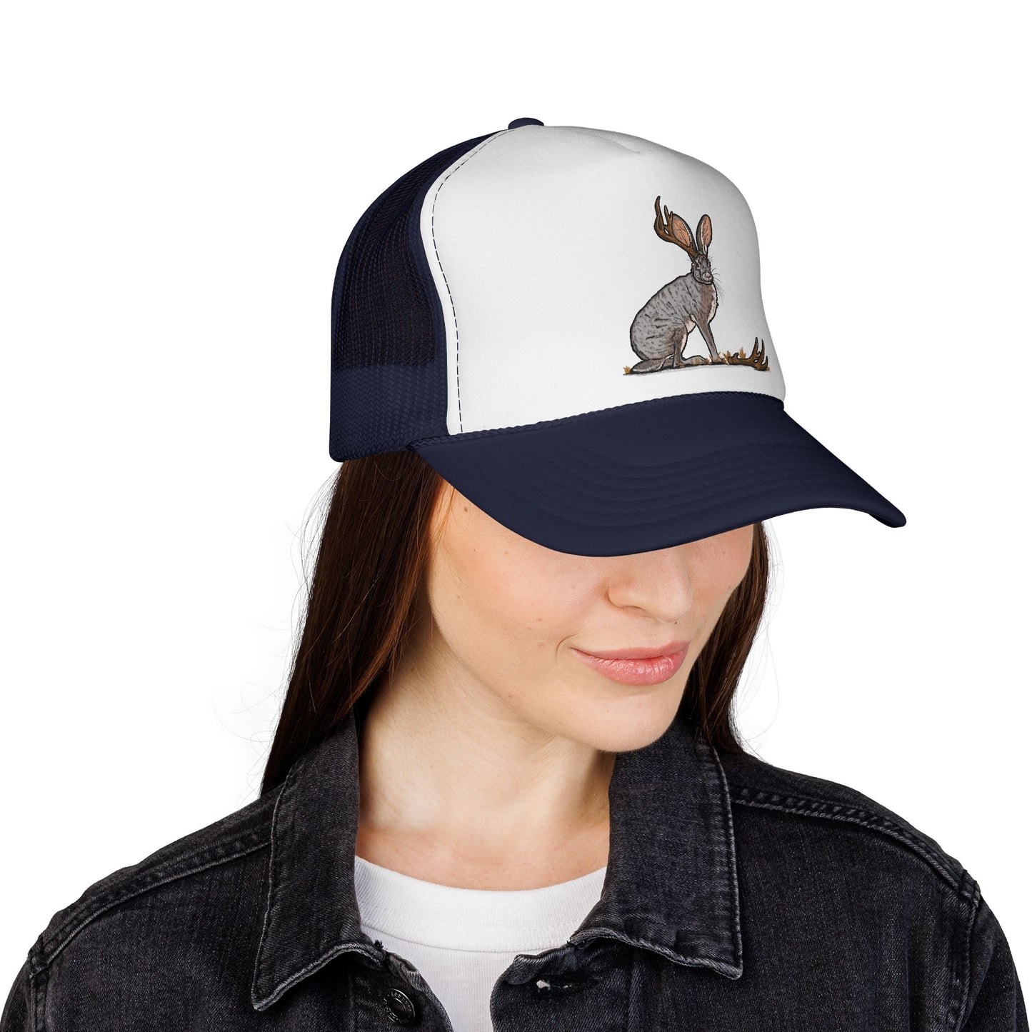 Lucky Shed Hat | Jackalope Shed Antler Illustration Mesh Hat