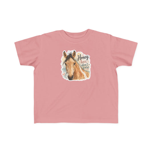 "Honey Hair Don't Care" Toddler Horse Tee