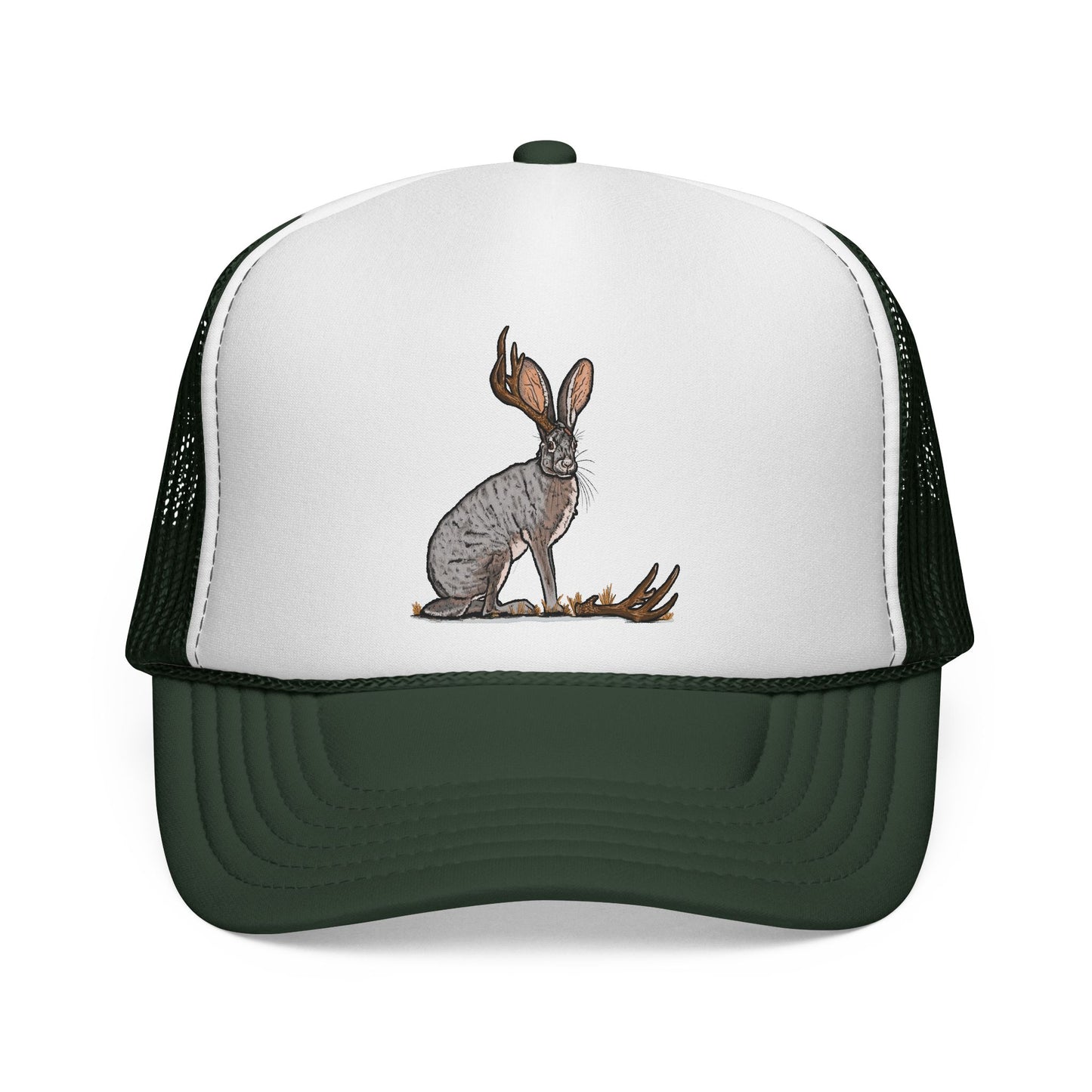 Lucky Shed Hat | Jackalope Shed Antler Illustration Mesh Hat