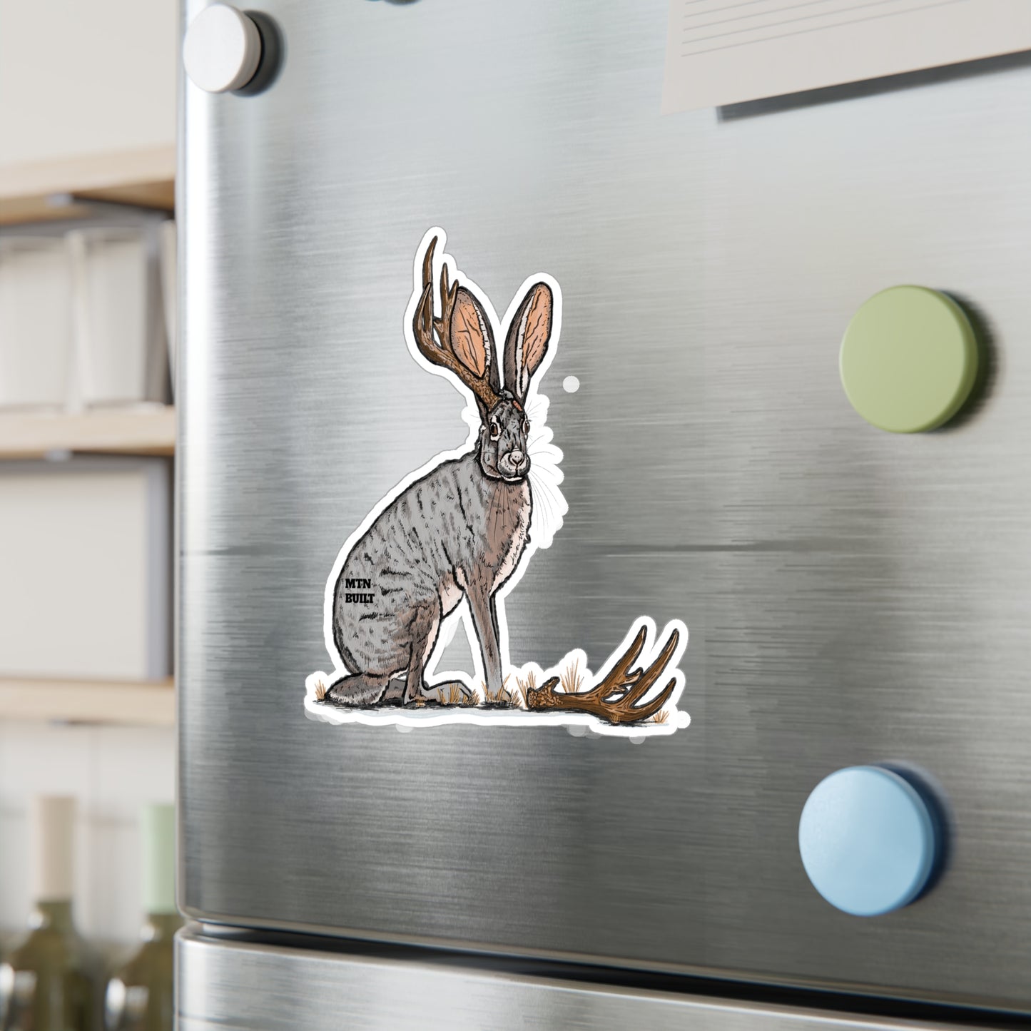 Jackalope Shed Buck Kiss-Cut Vinyl Decal | Mythical Rabbit Sticker