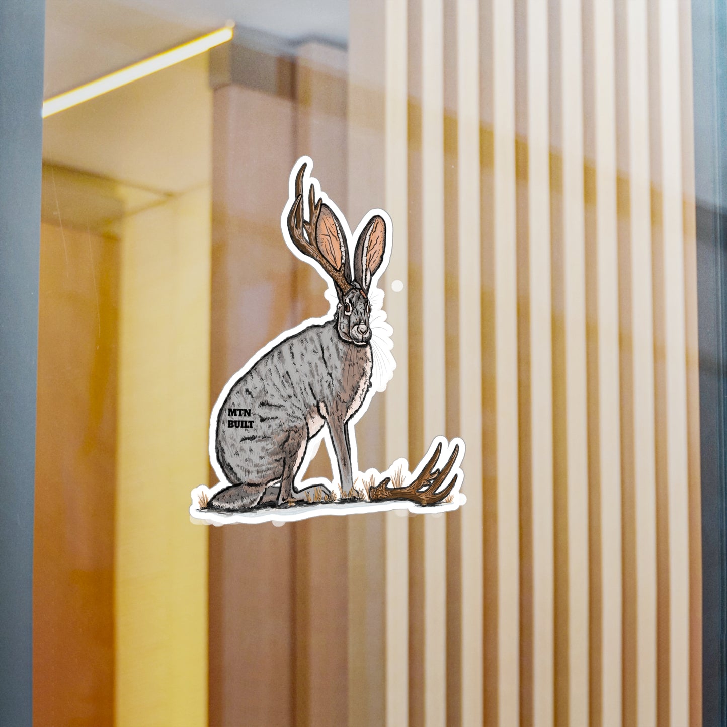 Jackalope Shed Buck Kiss-Cut Vinyl Decal | Mythical Rabbit Sticker