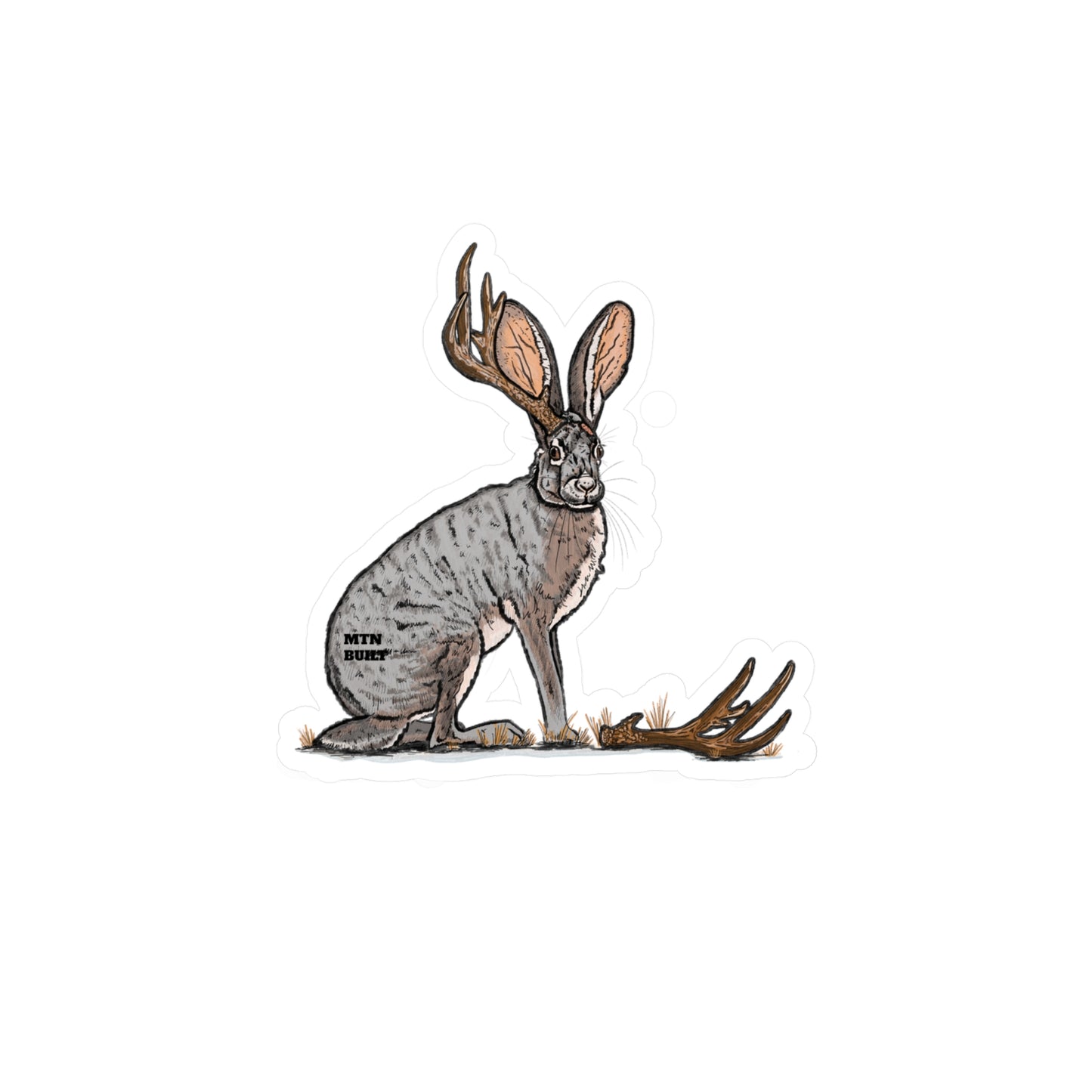 Jackalope Shed Buck Kiss-Cut Vinyl Decal | Mythical Rabbit Sticker