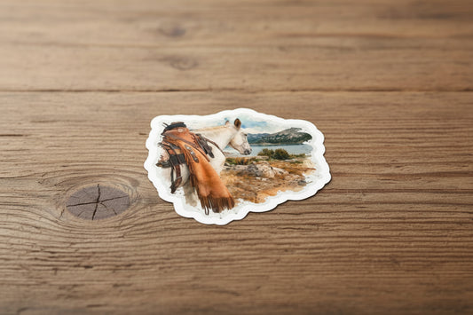 "Clyde" Mule In God's Country Scenic Vinyl Sticker - Kiss-Cut Decal