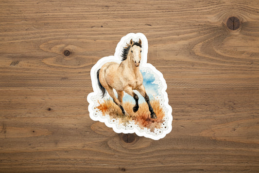 "Taz" Buckskin Appaloosa Horse Kiss-Cut Vinyl Sticker — Watercolor Equestrian Decal